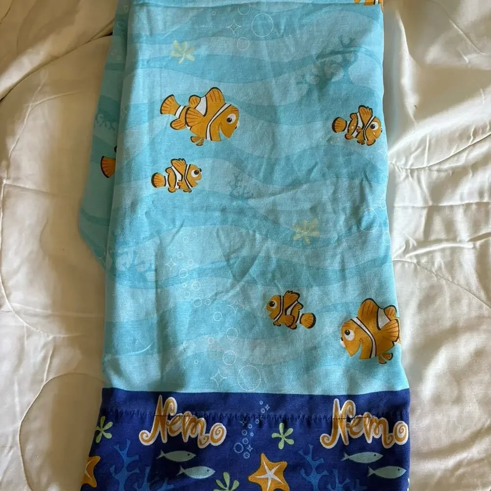 Disney Pixar Finding Nemo Twin Flat Sheet 2003 Blue Ocean Nemo Clownfish Bedding